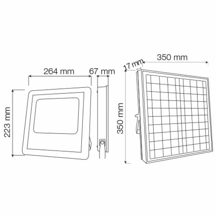 Прожектор LED TIGER-40 40W 6400К на сонячній батареї Horoz Electric Туреччина