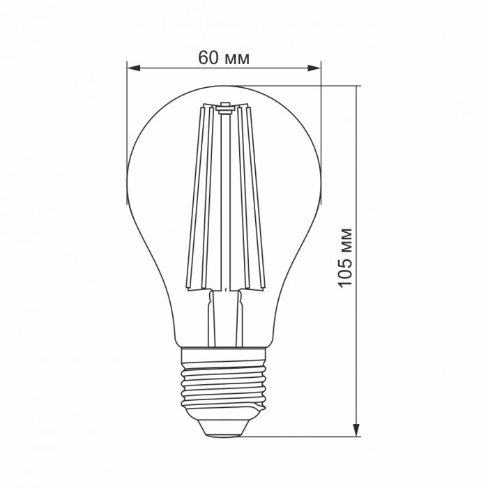 Лампа LED 08W E27 1200K Filament VIDEX Україна