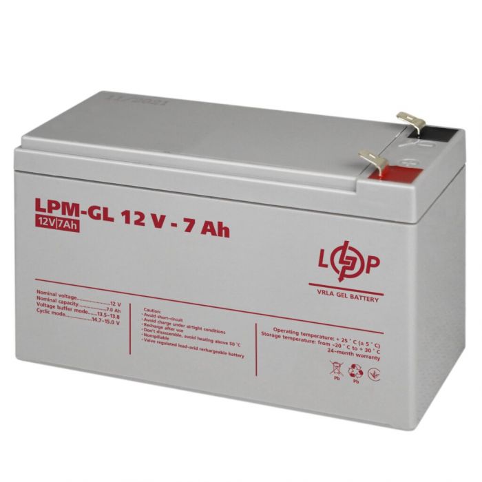 Акумулятор гелевий  LPM-GL 12V-7Ah LOGIC&POWER