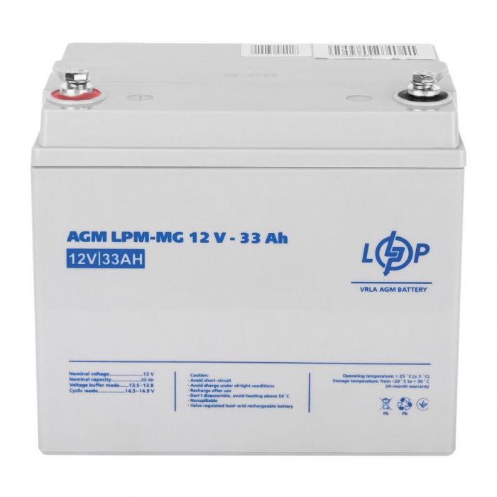 Акумулятор мультигелевий AGM LPM-MG 12V-33Ah LOGIC&POWER