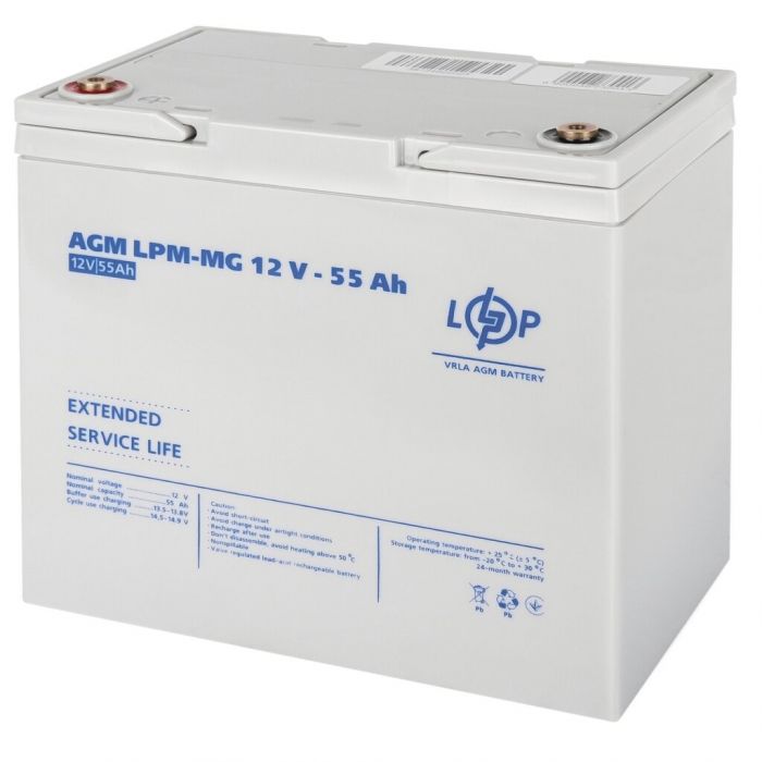 Акумулятор мультигелевий AGM LPM-MG 12V-55Ah LOGIC&POWER