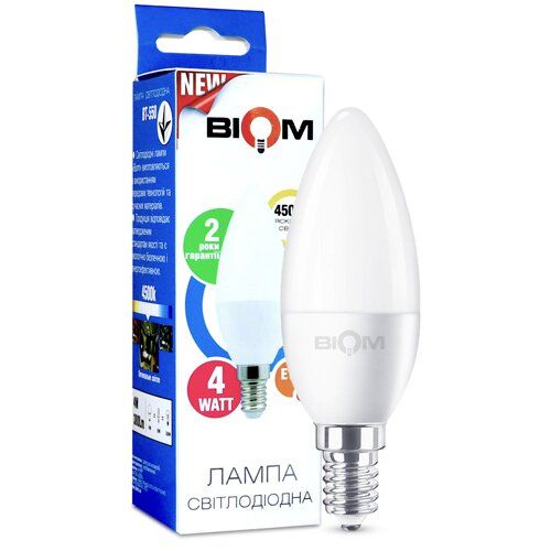 Лампа LED BT-550 C37 4W E14 4500K матова BIOM