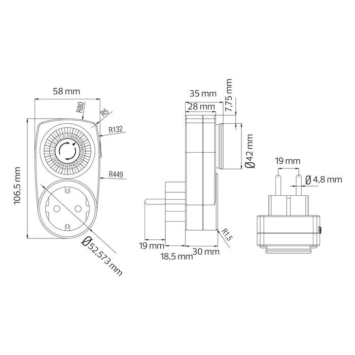 Розетка з таймером добова TIMER-1 Horoz Electric Туреччина