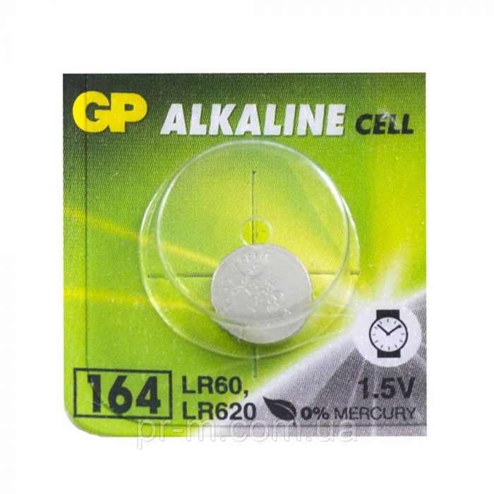 Батарейка GP ALKALINE but. cell.1,5V 164F-U10 Для годиників AG1,LR620,LR60