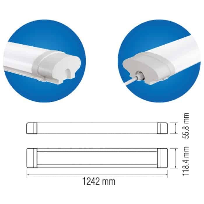 Світильник лінійний LED OKYANUS-72 72W 6400k 120см Horoz Electric Туреччина