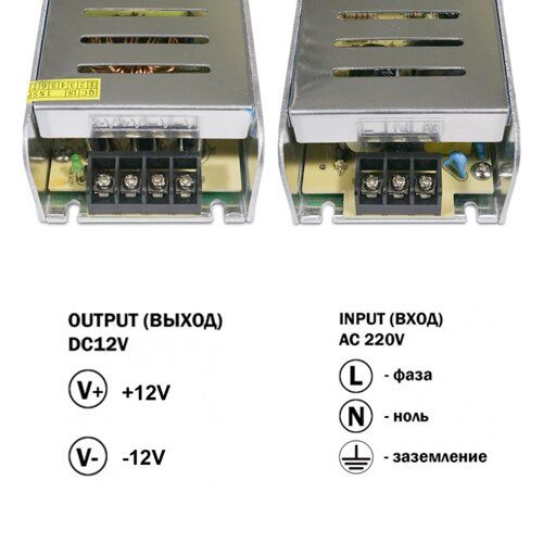 Блок живлення STR-200-12 DC 12-200W 16.5A вузький BIOM