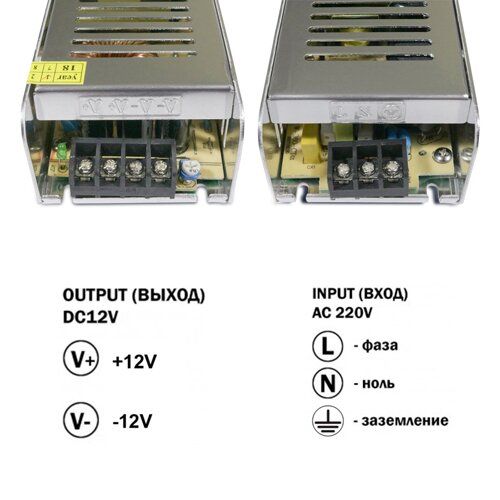 Блок живлення STR-240-12 DC 12-240W 20A вузький BIOM