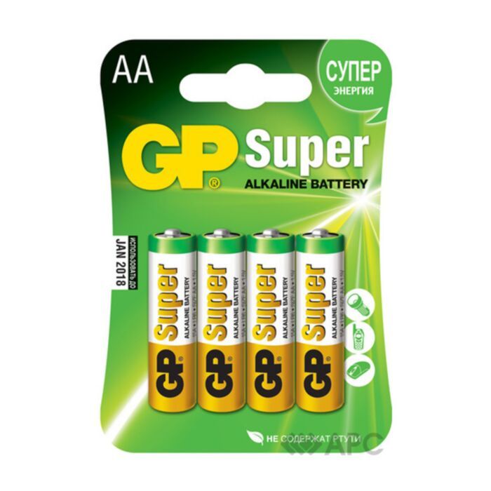 Батарейка SUPER ALKALINE 1,5V 15A-U4 AA GP