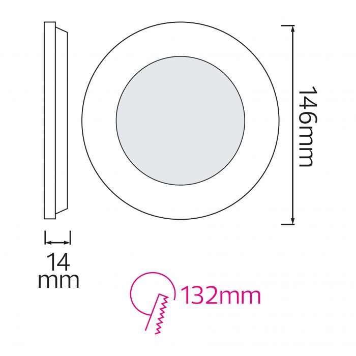 Світильник врізний LED SMD SLIM-9 9W 4200k круглий Horoz Electric Туреччина