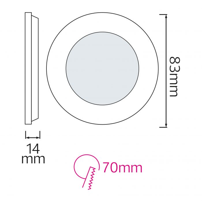 Світильник врізний LED SMD SLIM-3 3W 6400k круглий Horoz Electric Туреччина