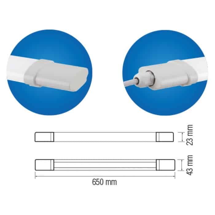 Світильник лінійний LED IRMAK-18 18W 4200k 60см Horoz Electric Туреччина