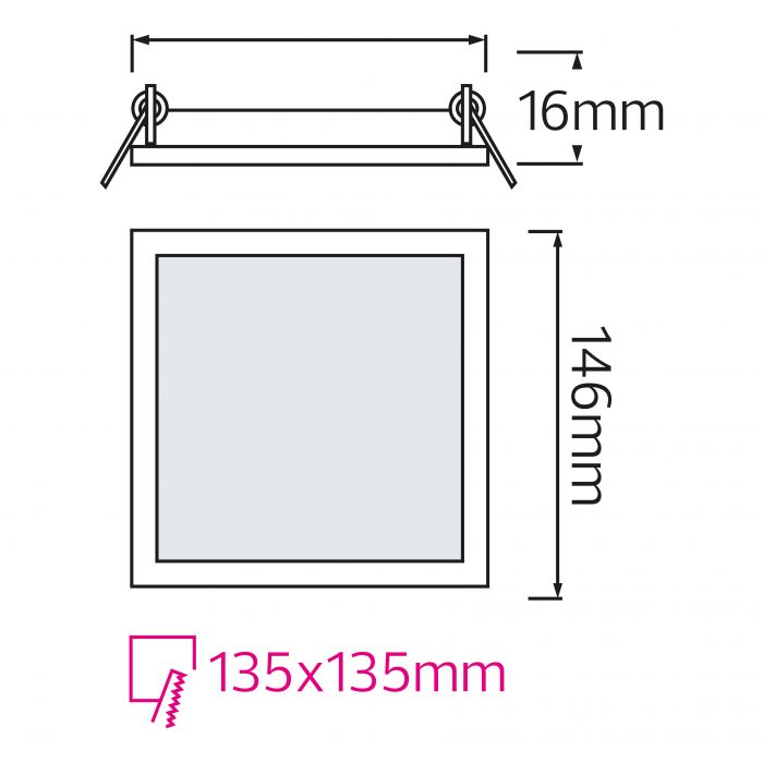 Світильник врізний LED SMD SLIM/Sq-9 9W 6400k квадратний Horoz Electric Туреччина