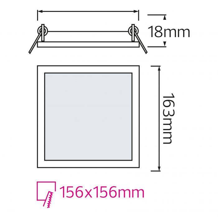 Світильник врізний LED SMD SLIM/Sq-12 12W 6400k квадратний Horoz Electric Туреччина