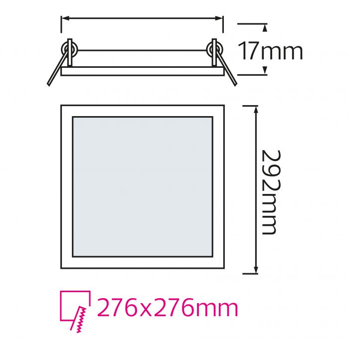 Світильник врізний LED SMD SLIM/Sq-24 24W 4200k квадратний Horoz Electric Туреччина