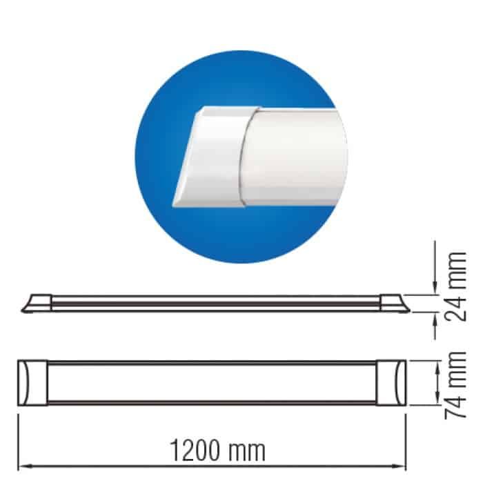 Світильник лінійний LED TETRA/SQ-54 54W 4200k 120см Horoz Electric Туреччина