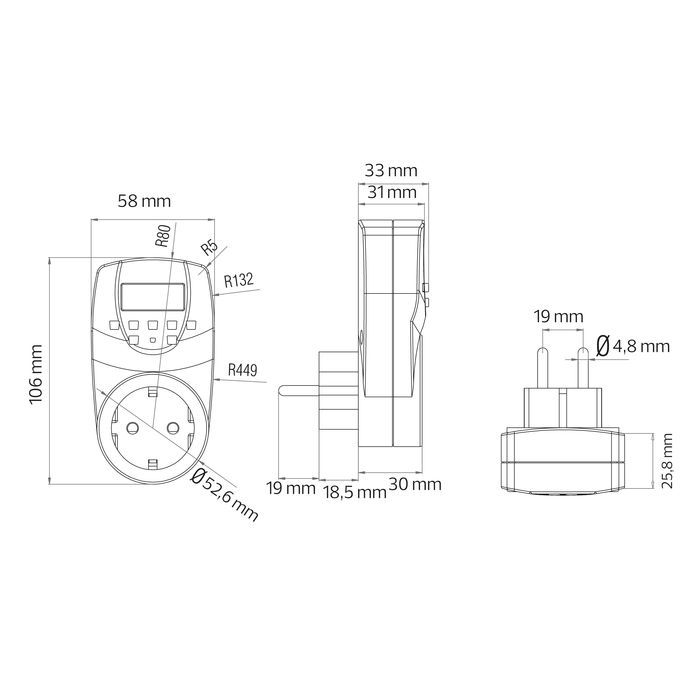 Розетка з таймером тижнева TIMER-2 Horoz Electric Туреччина