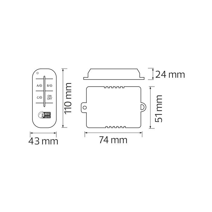 Пульт для люстр дволінійний CONTROLLER-2 Horoz Electric Туреччина