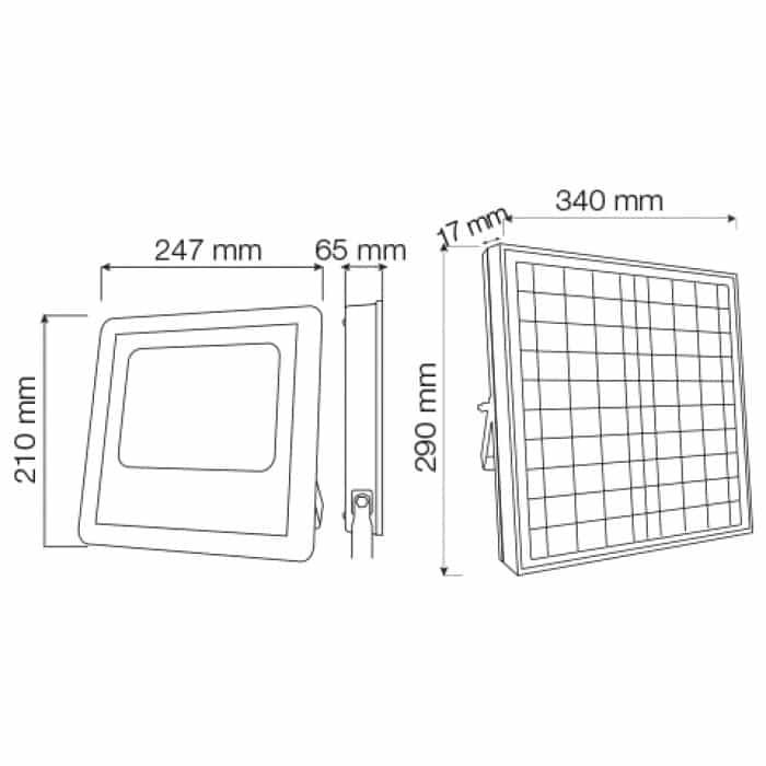 Прожектор LED TIGER-40 40W 6400К на сонячній батареї Horoz Electric Туреччина