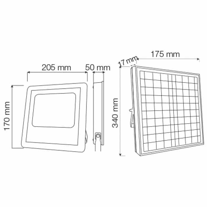 Прожектор LED TIGER-25 25W 6400К на сонячній батареї Horoz Electric Туреччина