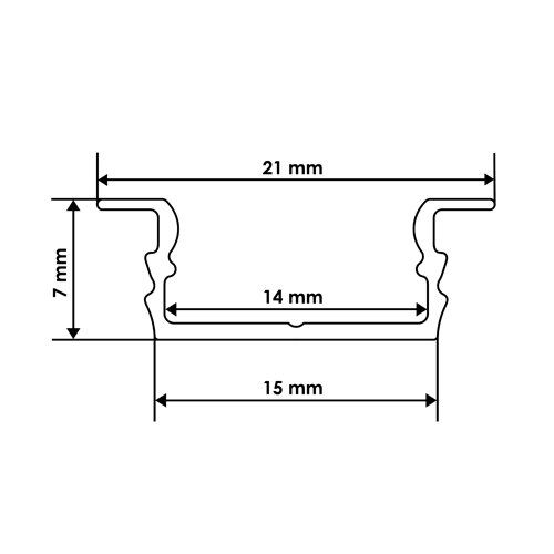 Профіль врізний алюмінієвий ЛПВ7 не анодований BIOM
