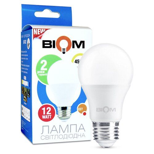 Лампа LED BT-512 A60 12W E27 4500K матова BIOM