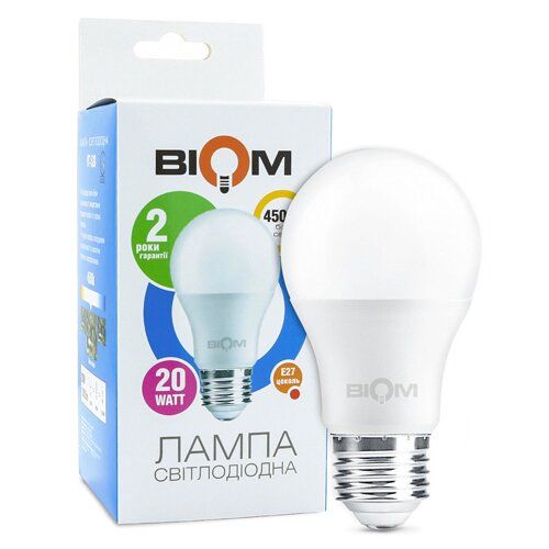 Лампа LED BT-520 A80 20W E27 4500K матова BIOM